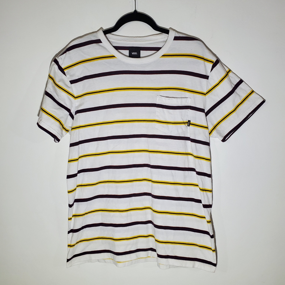 🩵 Vans Men's Striped White T-Shirt - Picture 3 of 6